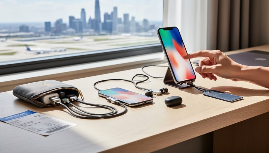 Magnetic smartwatch charging accessories packed into a small travel pouch with a USB-C adapter.